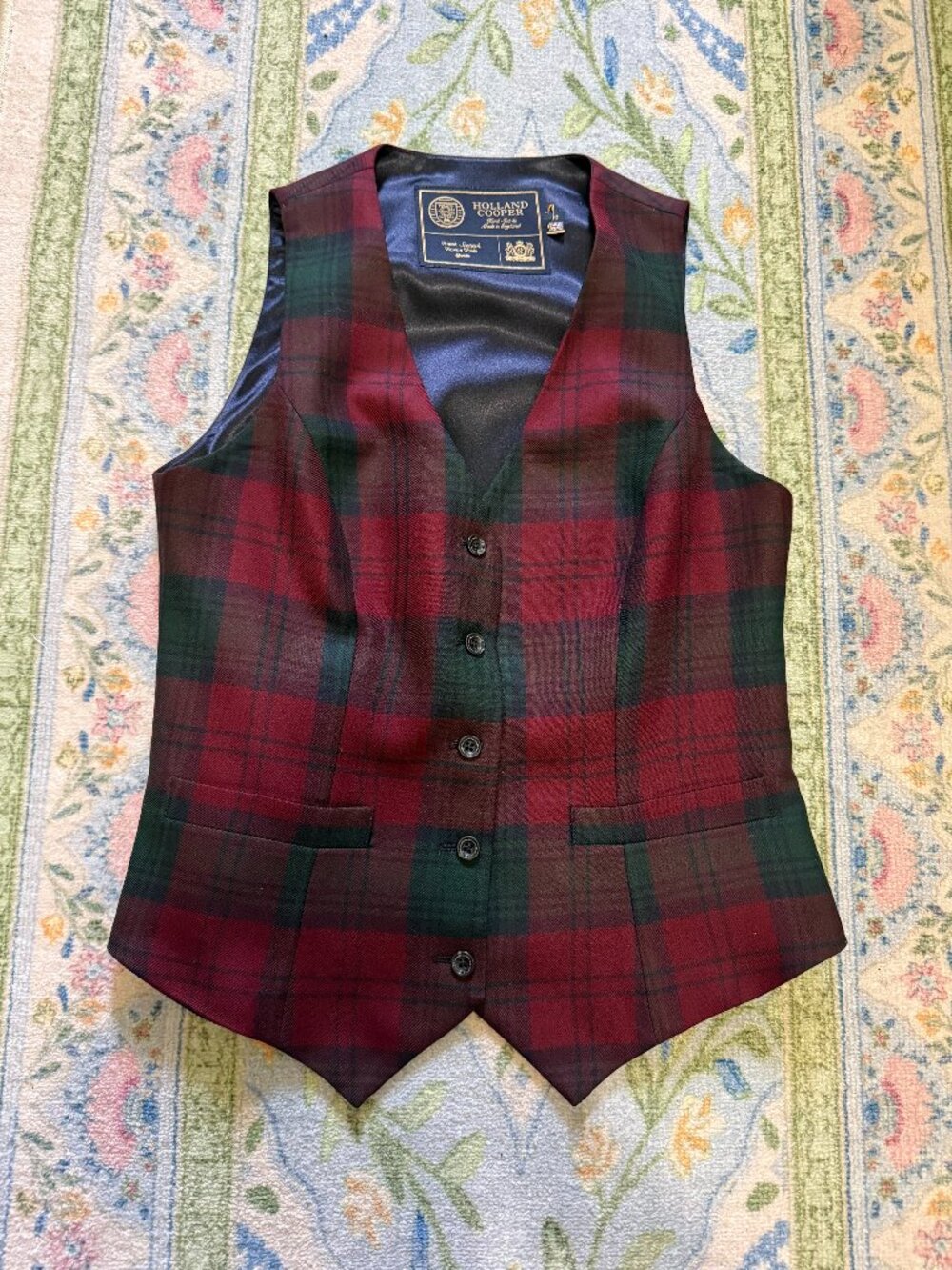 Holland Cooper Hampton Waistcoat Mulberry Tartan